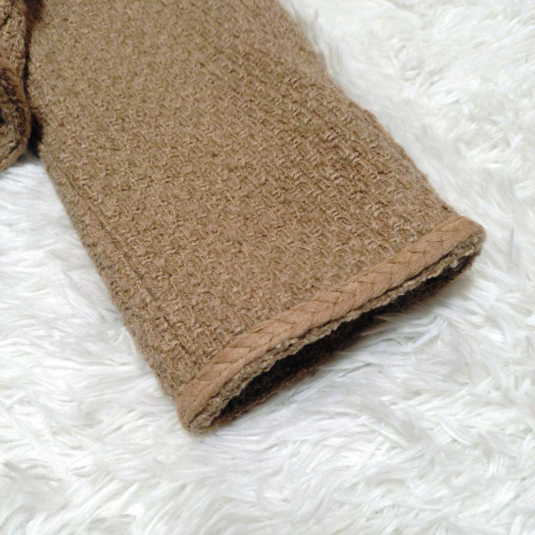 Apuweiser-riche ツイード ノーカラー 金ボタン ジャケット