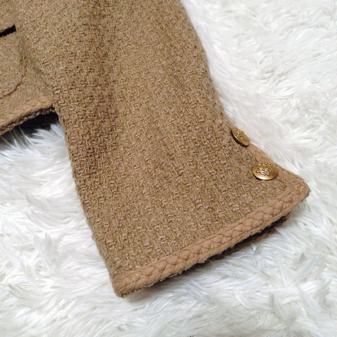 Apuweiser-riche ツイード ノーカラー 金ボタン ジャケット