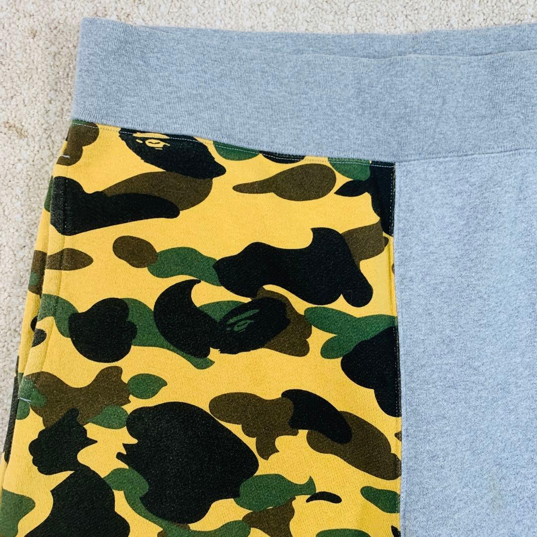 A BATHING APE ハーフパンツ　シャーク　迷彩　グレー　XL