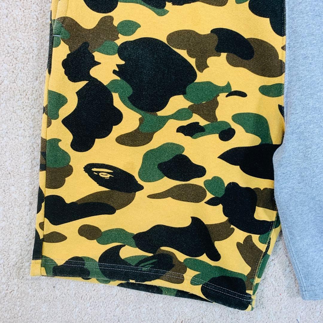A BATHING APE ハーフパンツ　シャーク　迷彩　グレー　XL