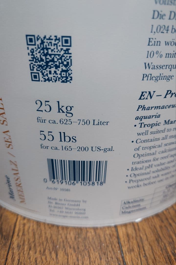 トロピックマリン Pro-Reef Sea Salt 25kg　バケツ