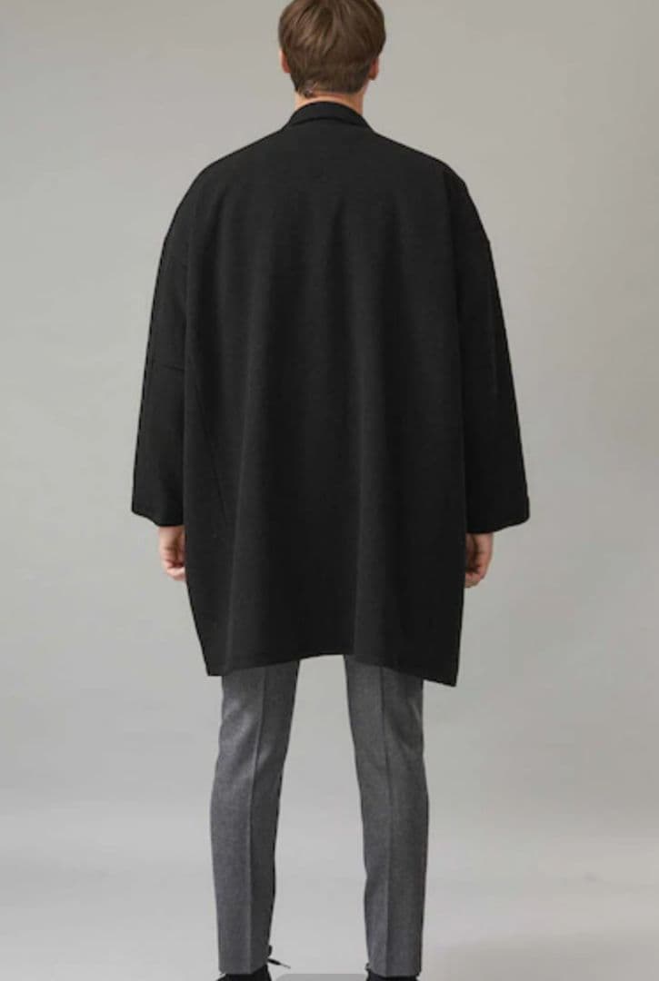 定価7.2万 DELUXE カシミヤ混　コクーン コート　黒　M　メンズ