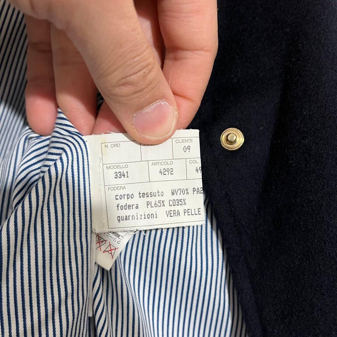 本革 CINQUANTA sheep skinレザージャケット ブラウンネイビー