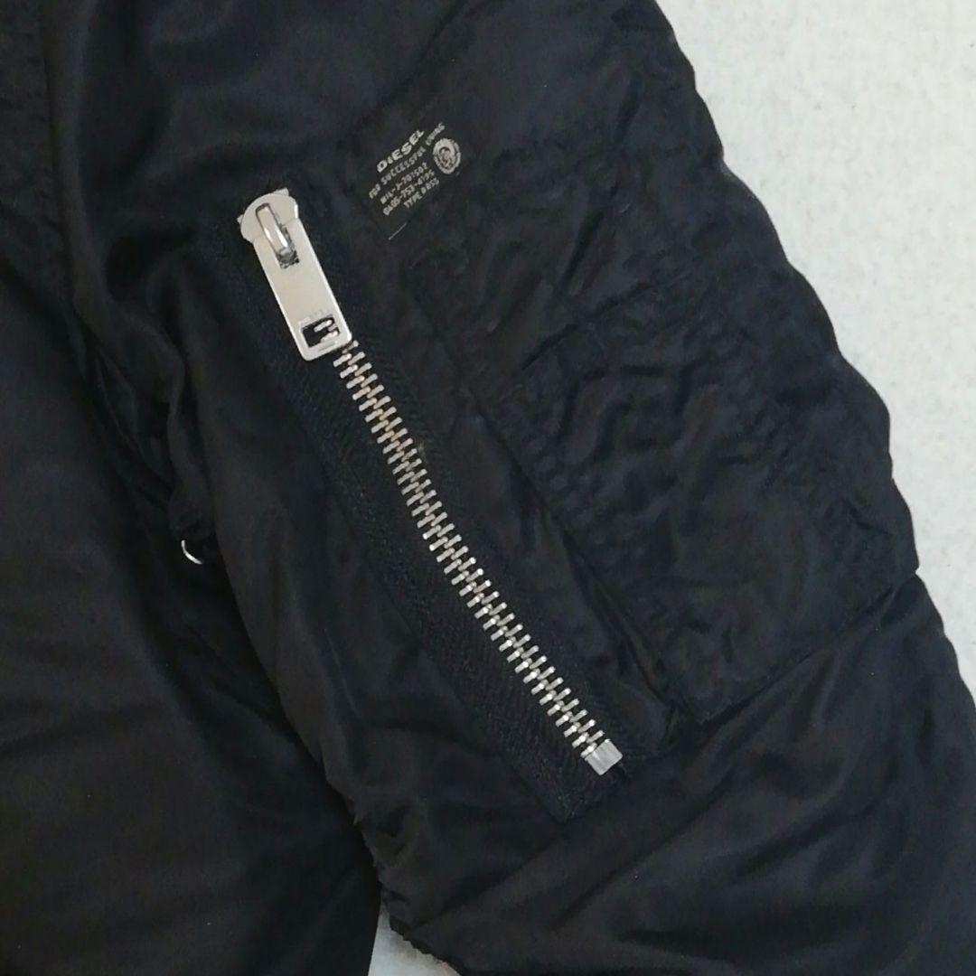 DIESEL ディーゼル ワッペン ビッグ英字プリントMA-1(S)ブラック色