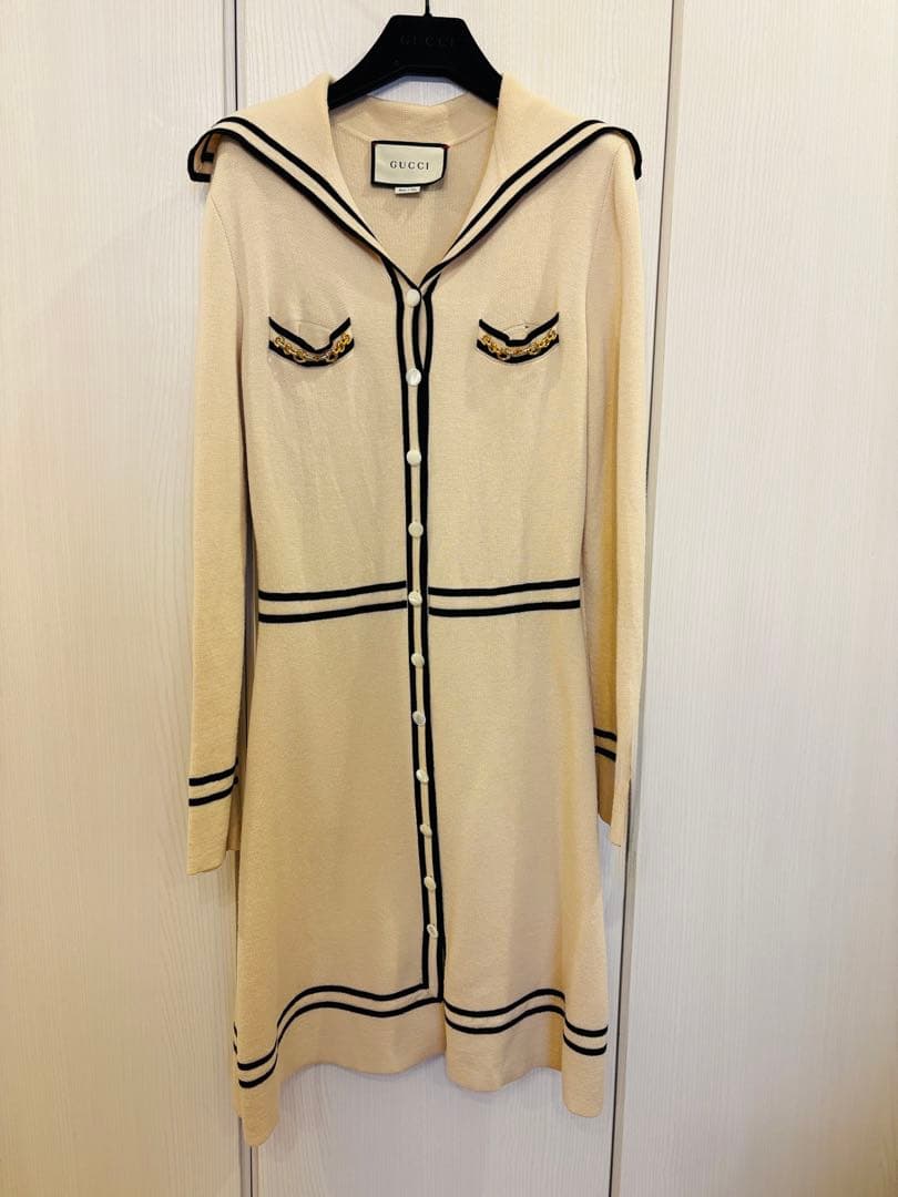 GUCCI セーラーカラー　ニットワンピース