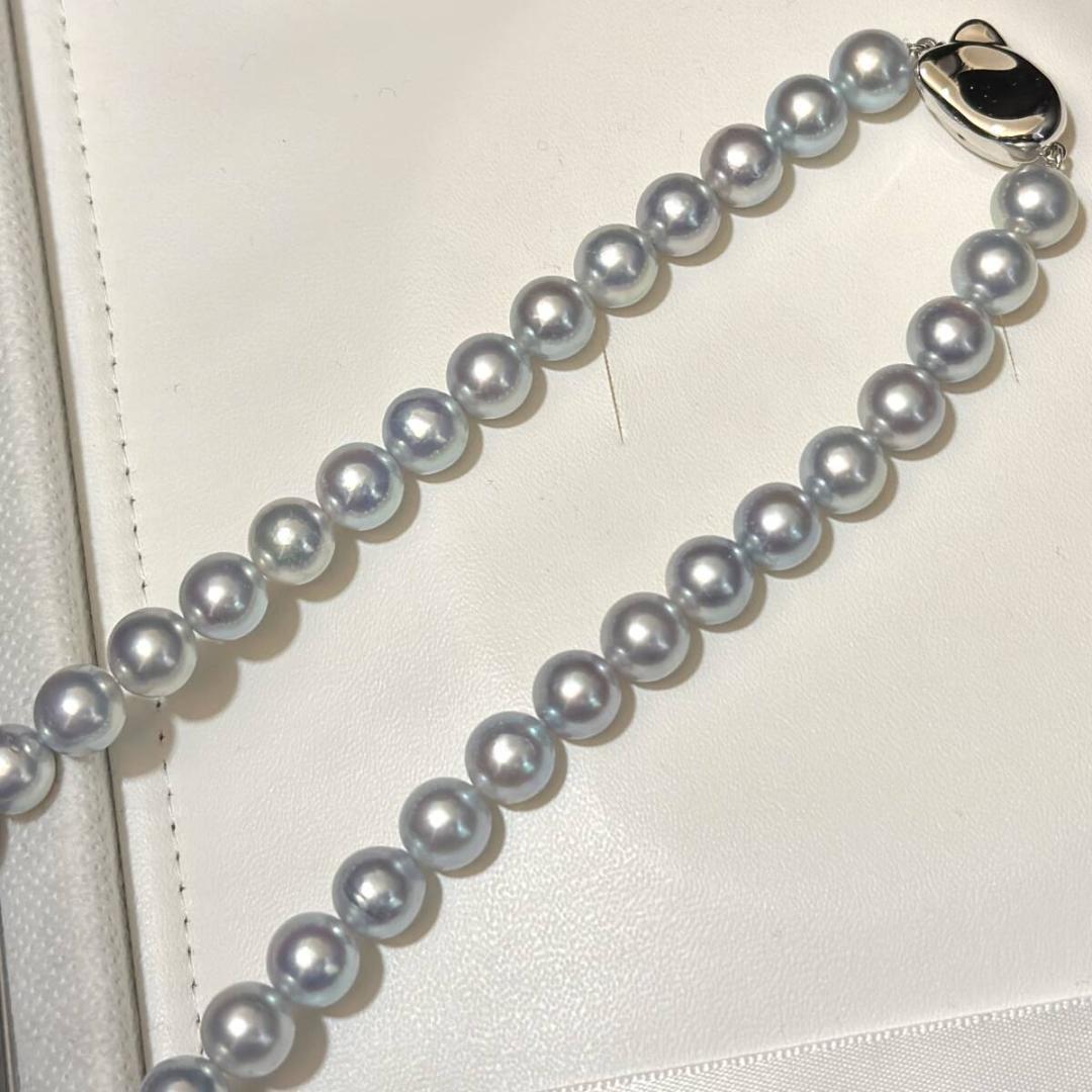 最高級 大珠✨ あこや真珠 ブルーグレーパール ネックレス 8.5-9mm SV