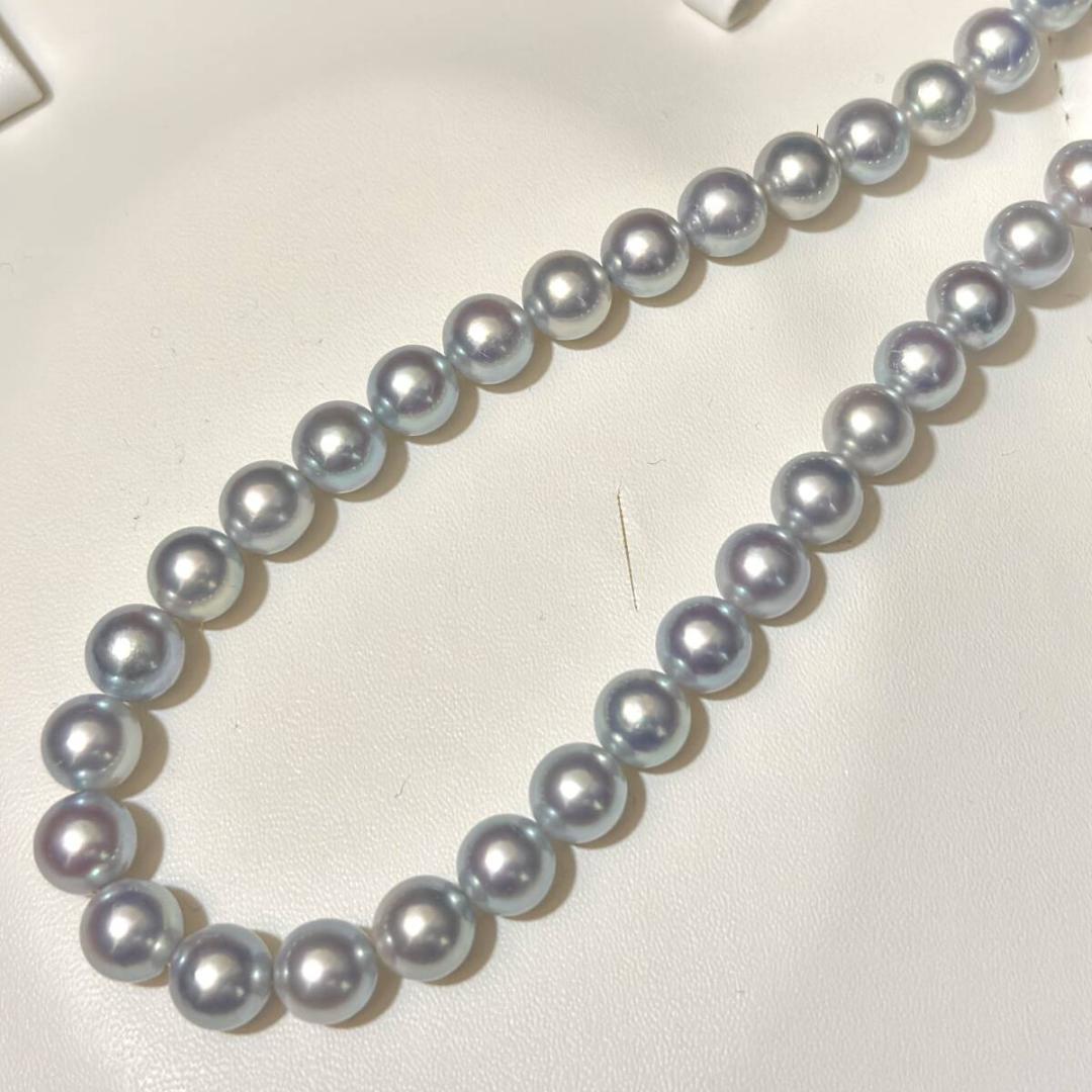 最高級 大珠✨ あこや真珠 ブルーグレーパール ネックレス 8.5-9mm SV