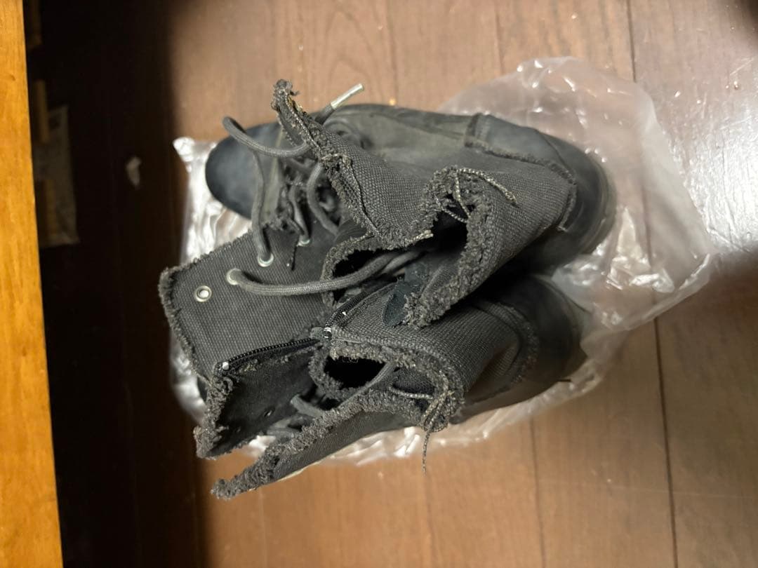 靴 archive vintage Leather denim boots