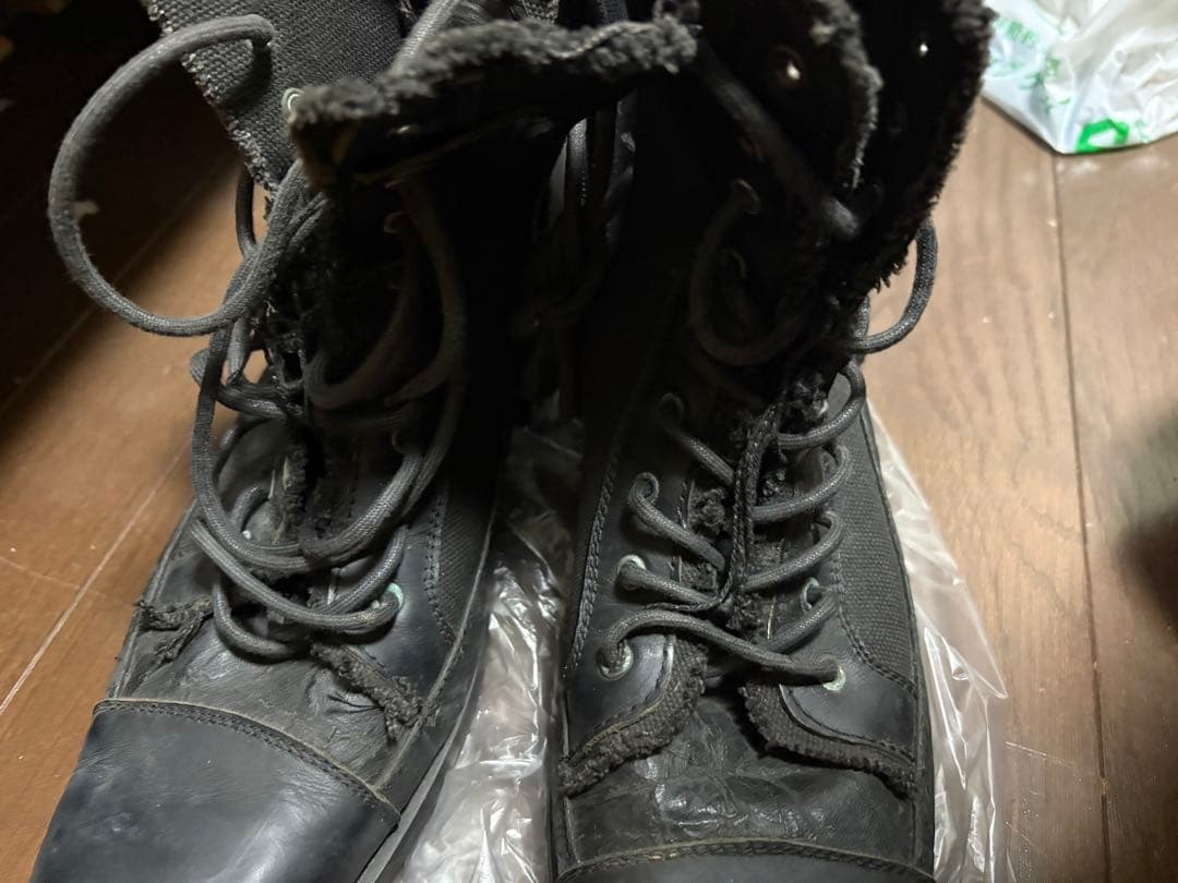 靴 archive vintage Leather denim boots