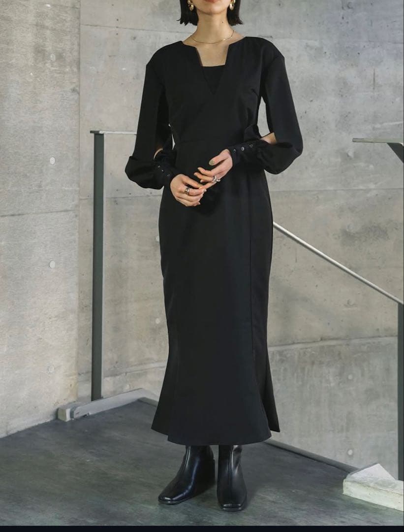 KnuthMarfブラック ロングドレス