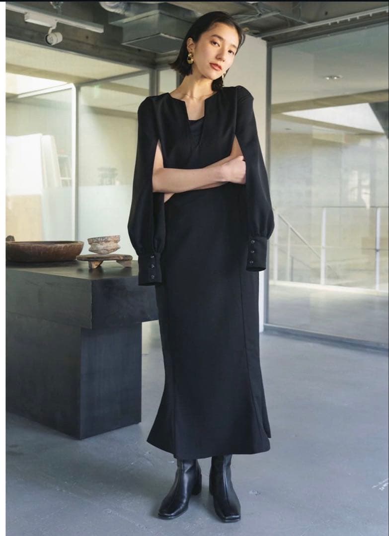 KnuthMarfブラック ロングドレス