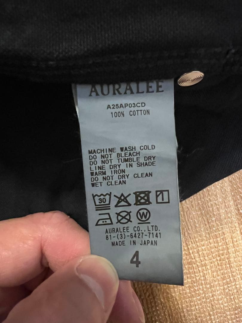 AURALEE 25AW コットンダックペインターパンツ 黒 4