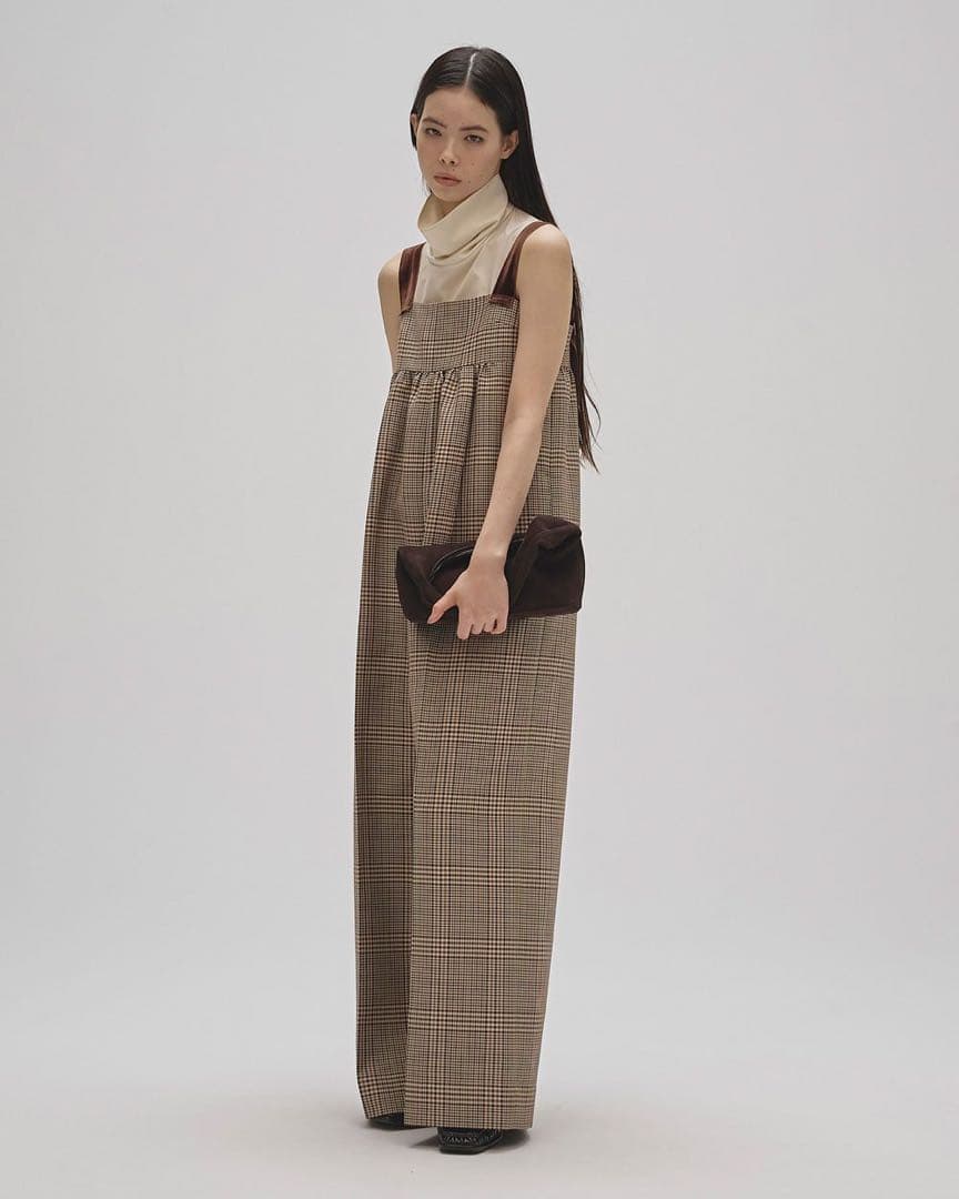 新品タグ付きTODAYFUL チェックワイドコンビネゾン