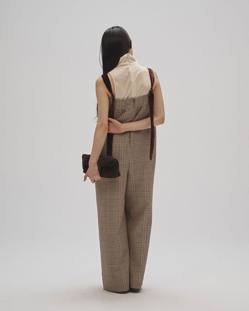 新品タグ付きTODAYFUL チェックワイドコンビネゾン