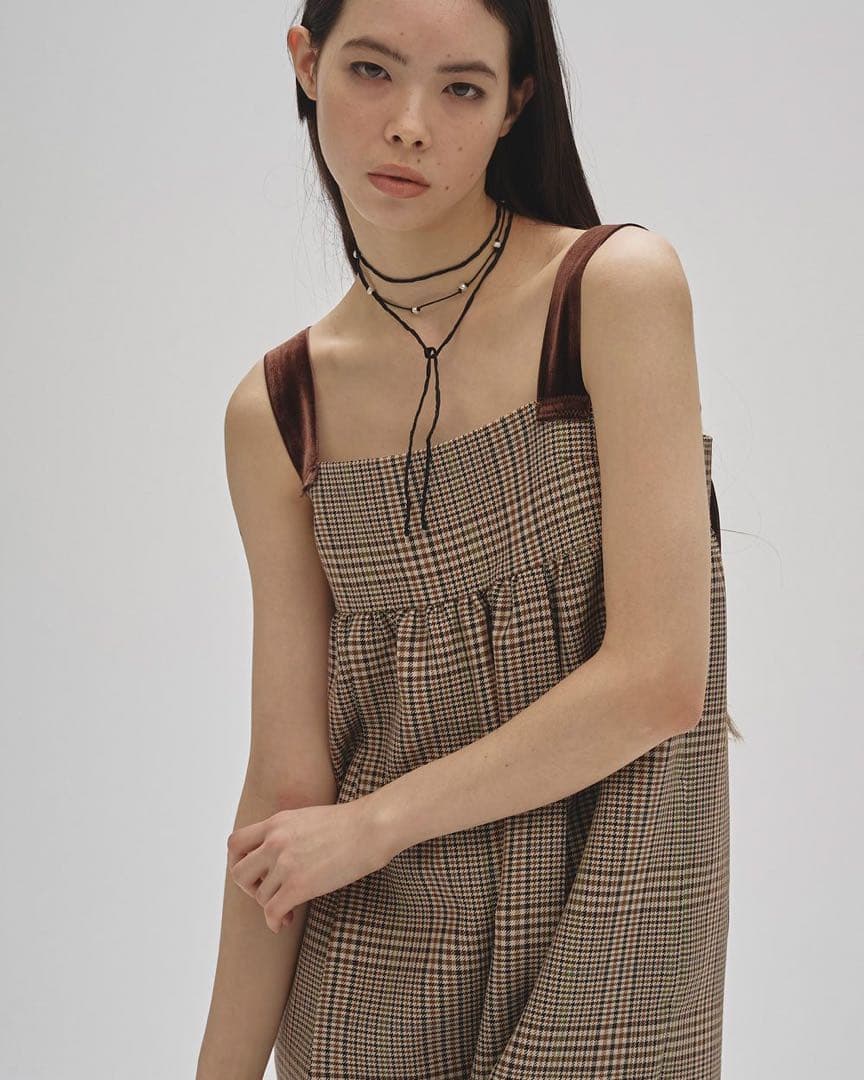 新品タグ付きTODAYFUL チェックワイドコンビネゾン