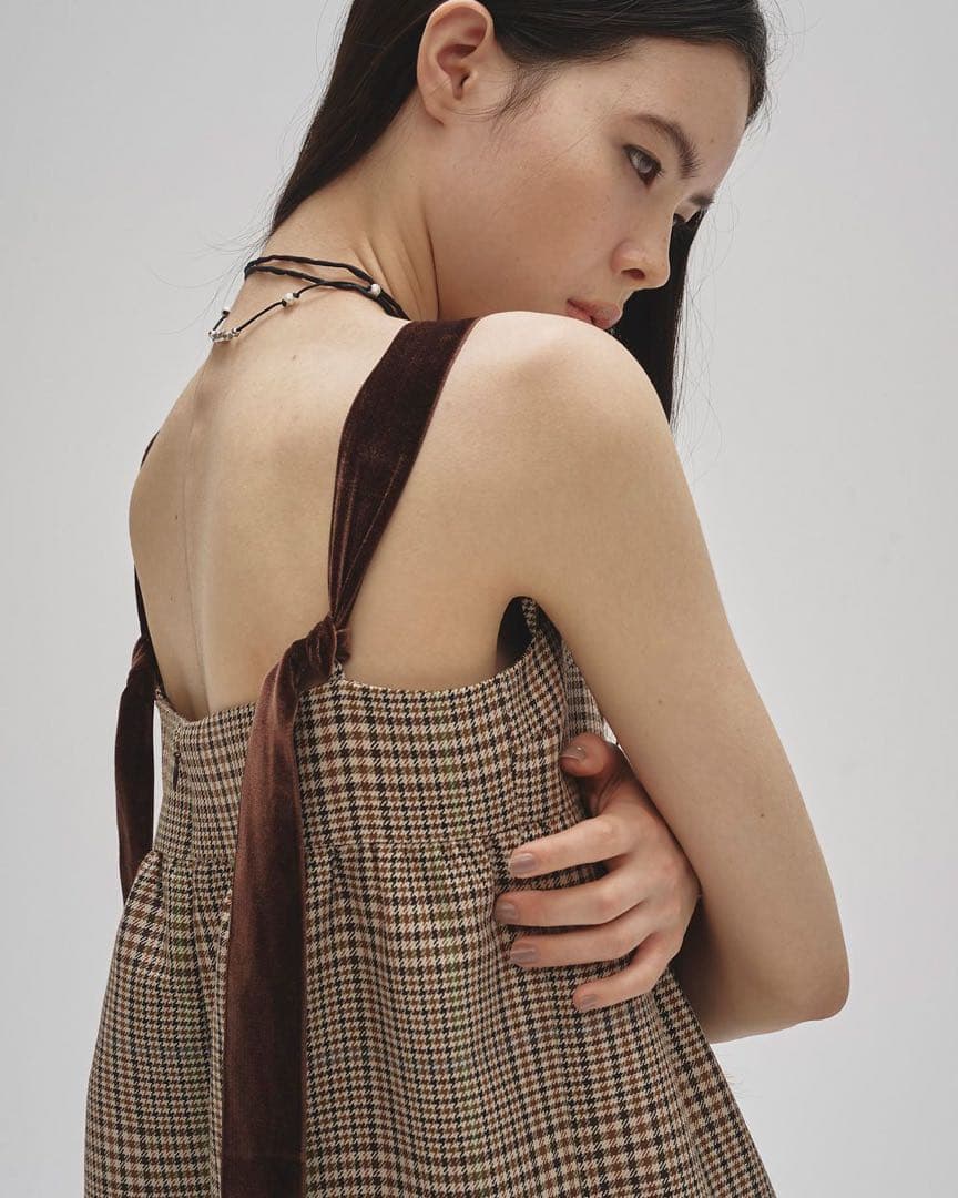 新品タグ付きTODAYFUL チェックワイドコンビネゾン