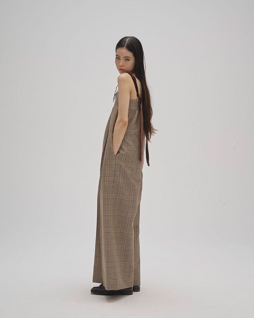 新品タグ付きTODAYFUL チェックワイドコンビネゾン