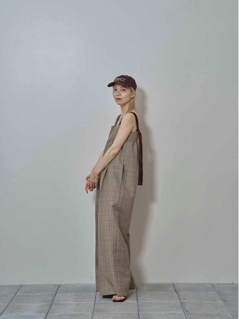 新品タグ付きTODAYFUL チェックワイドコンビネゾン