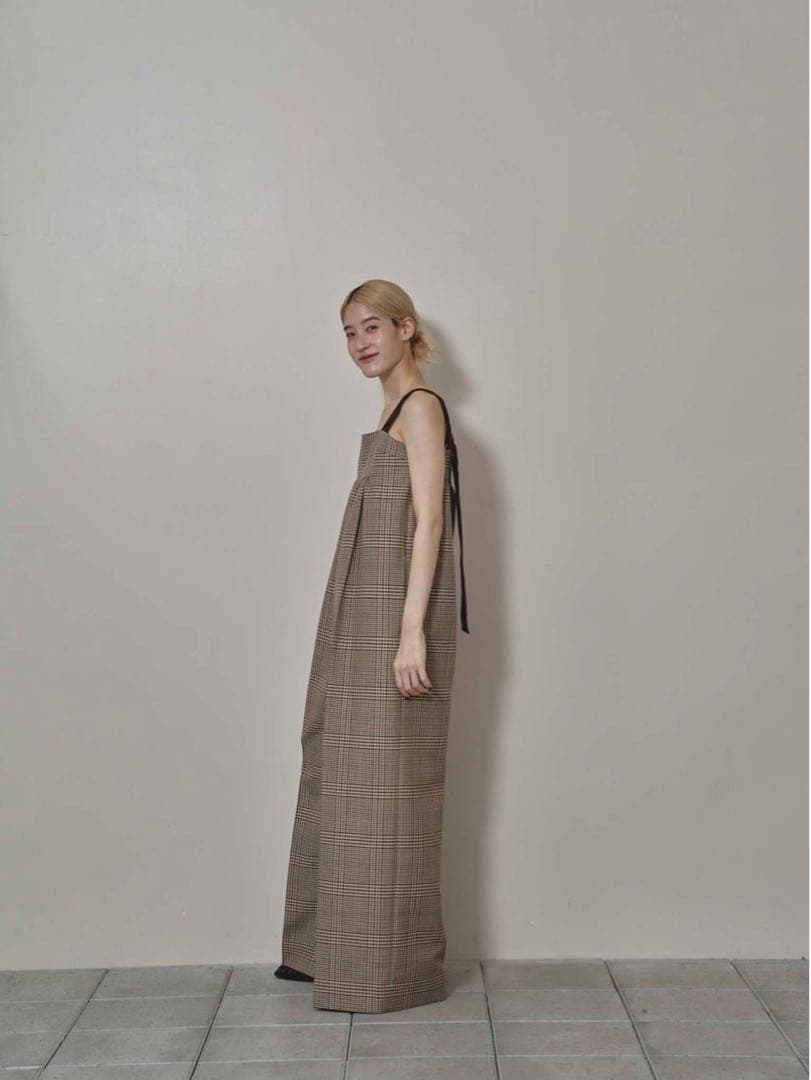 新品タグ付きTODAYFUL チェックワイドコンビネゾン