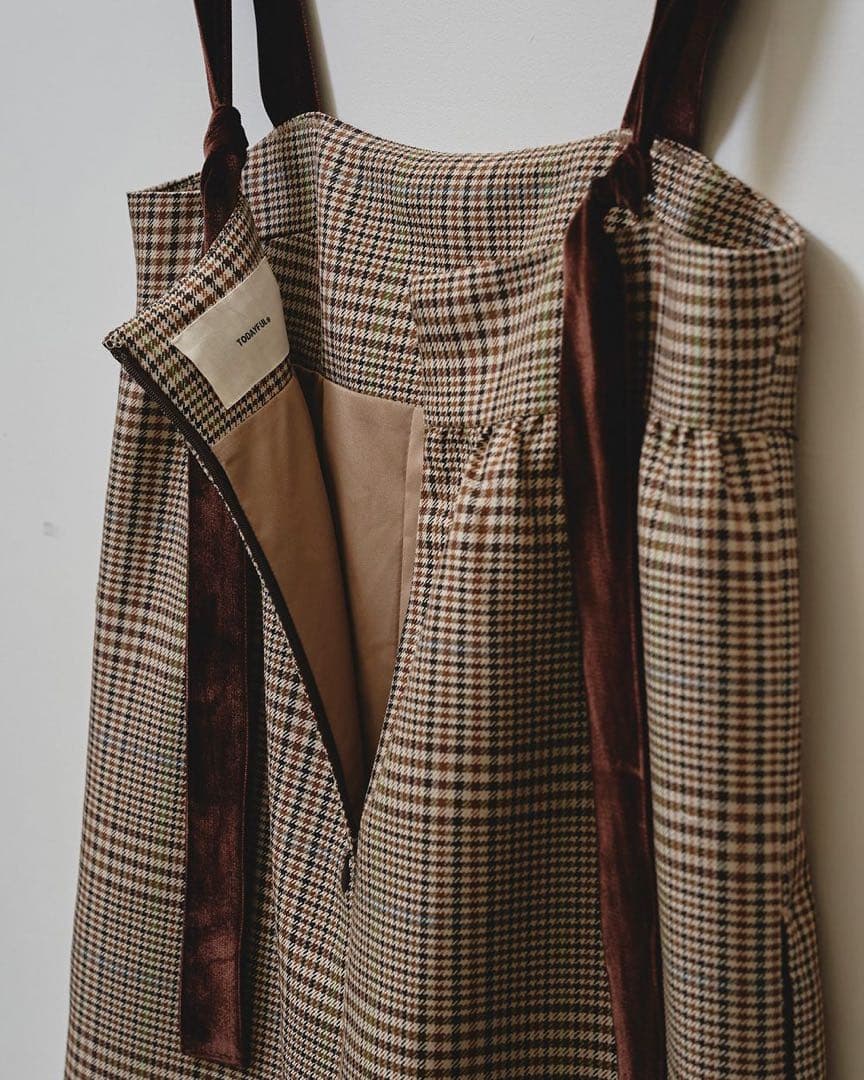 新品タグ付きTODAYFUL チェックワイドコンビネゾン