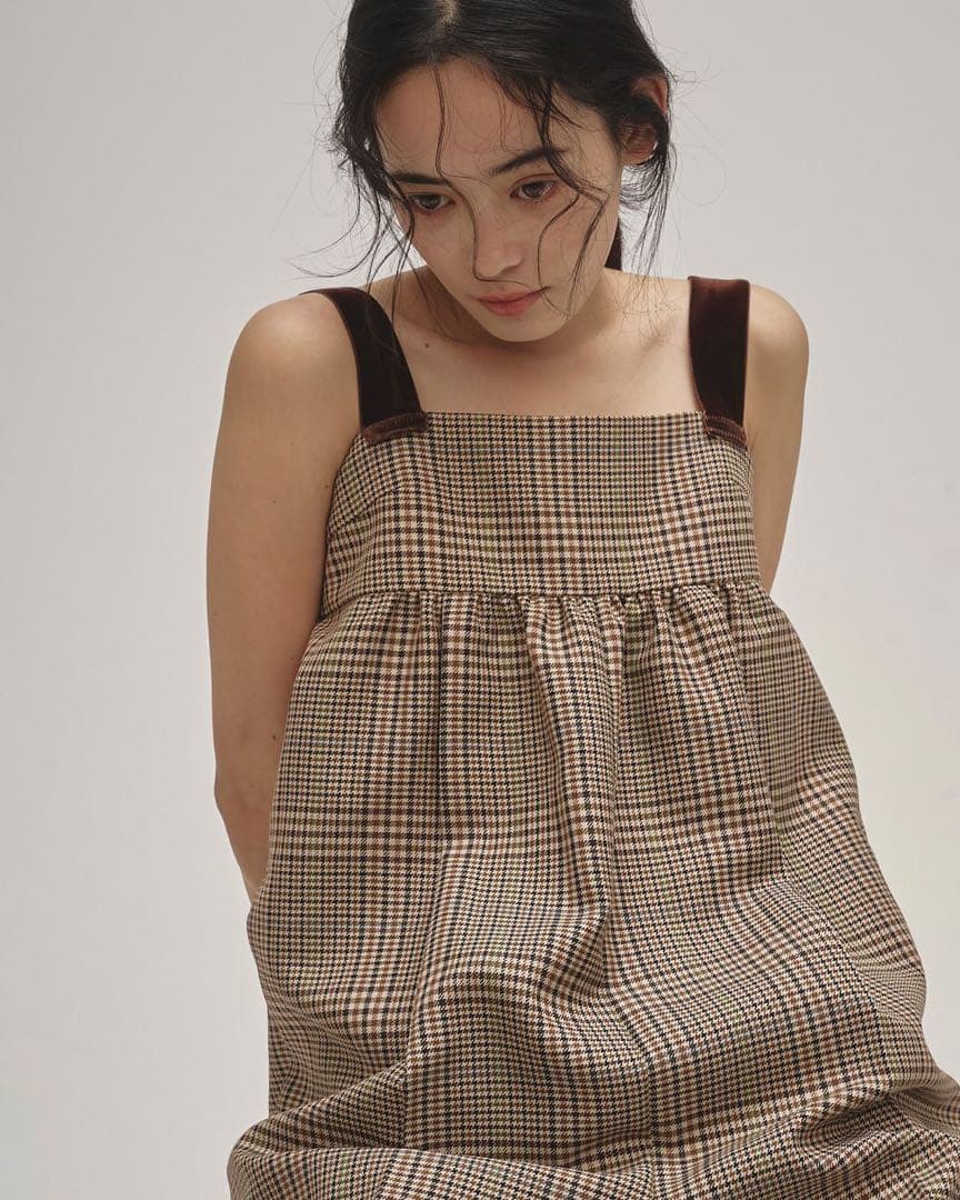 新品タグ付きTODAYFUL チェックワイドコンビネゾン