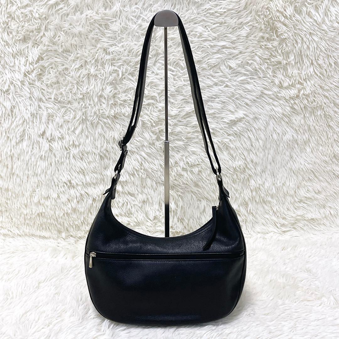 極美品 Longchamp ロンシャン ワンショルダー オールレザー 三日月