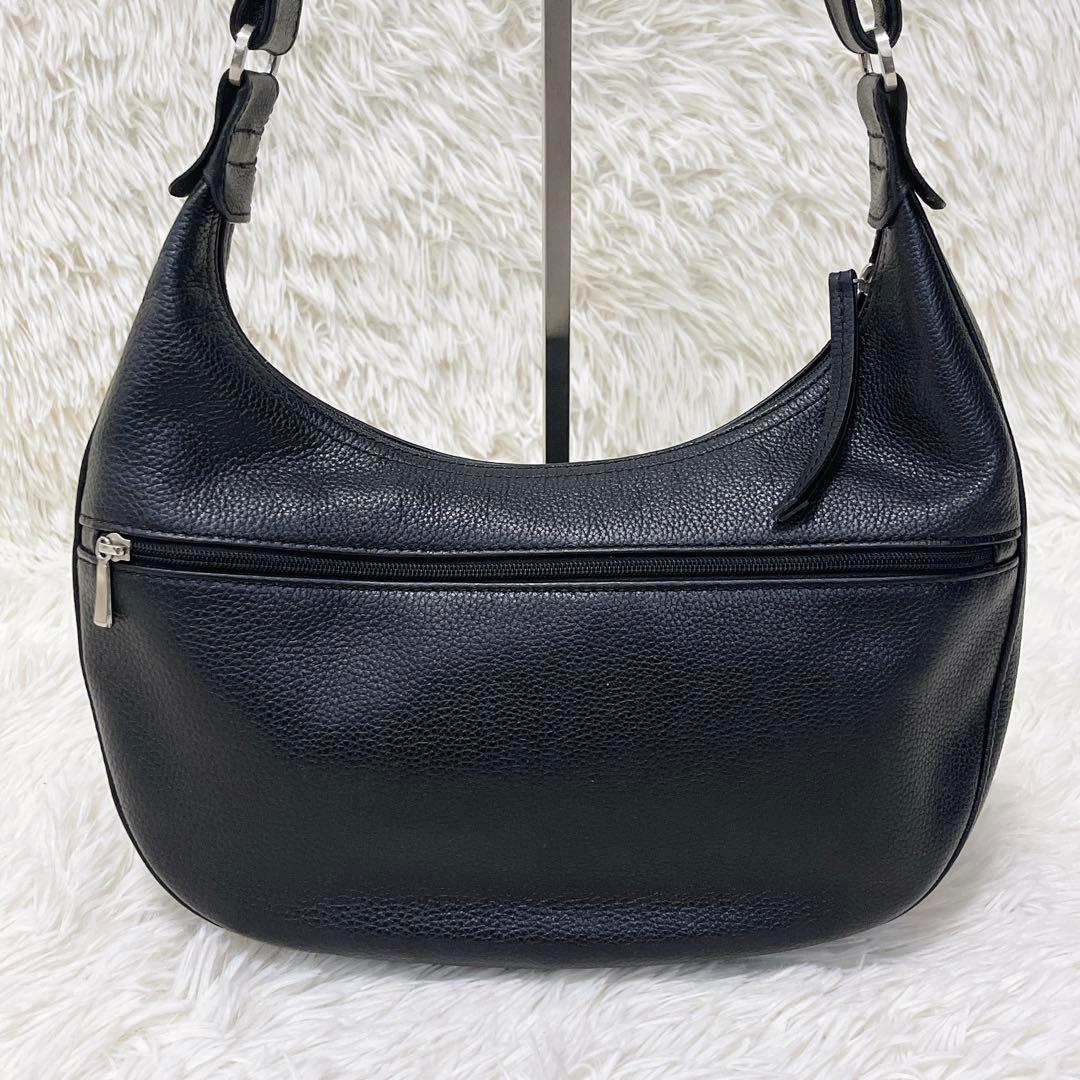 極美品 Longchamp ロンシャン ワンショルダー オールレザー 三日月