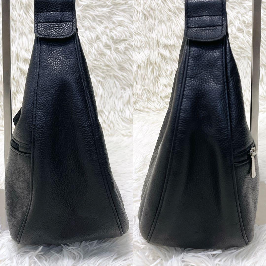 極美品 Longchamp ロンシャン ワンショルダー オールレザー 三日月