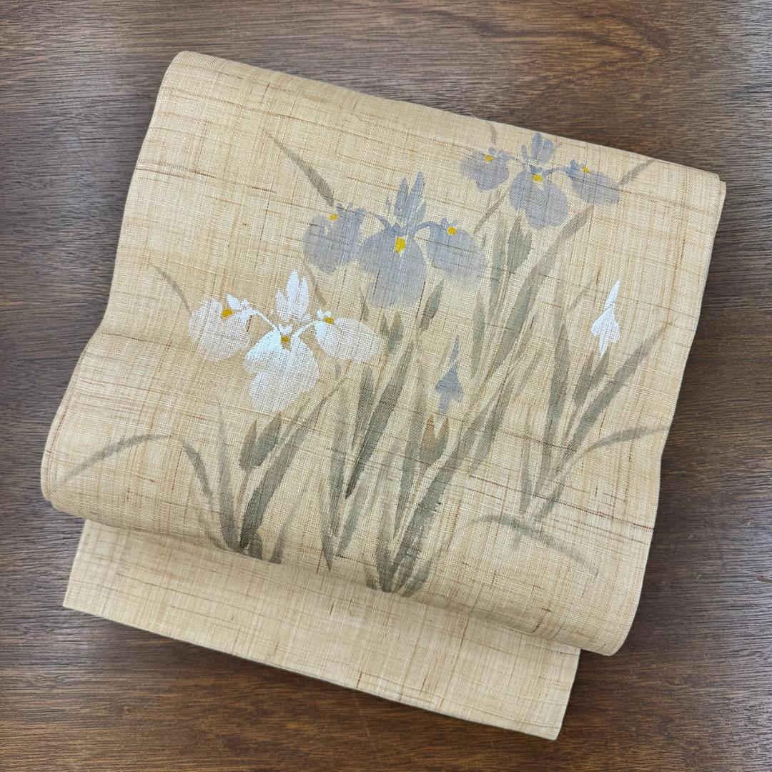 きものヱビス ■ 工芸キモノ野口 桐山紫香作 麻地 名古屋帯