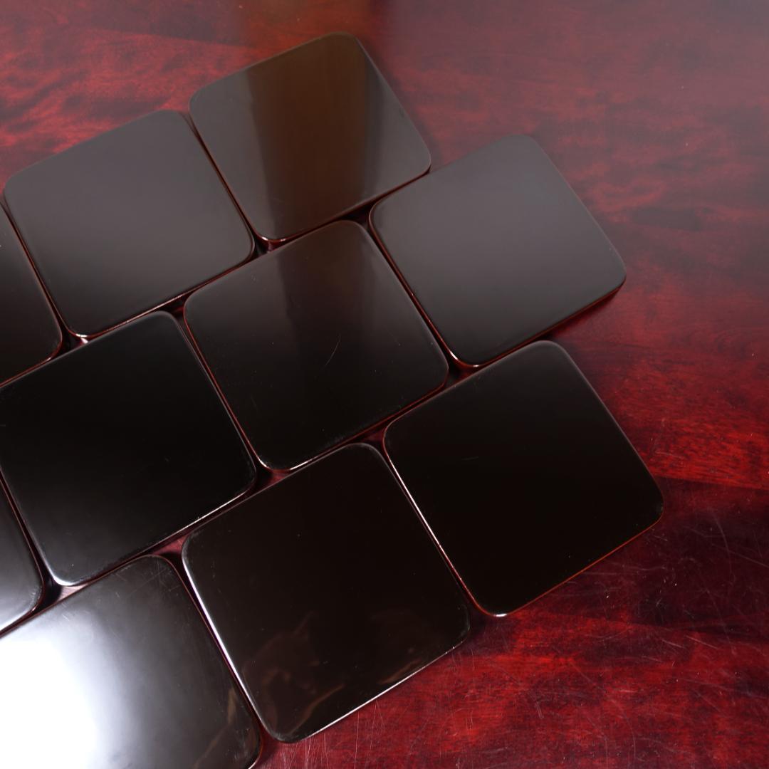 輪島塗 溜塗 高台寺蒔絵 角皿 10客 天然木製漆器