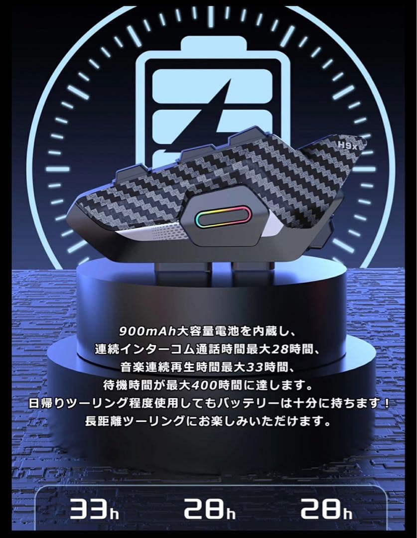 仁永様　8台　 8人同時通話 防水 インカム バイク用 高音質　イヤフォン