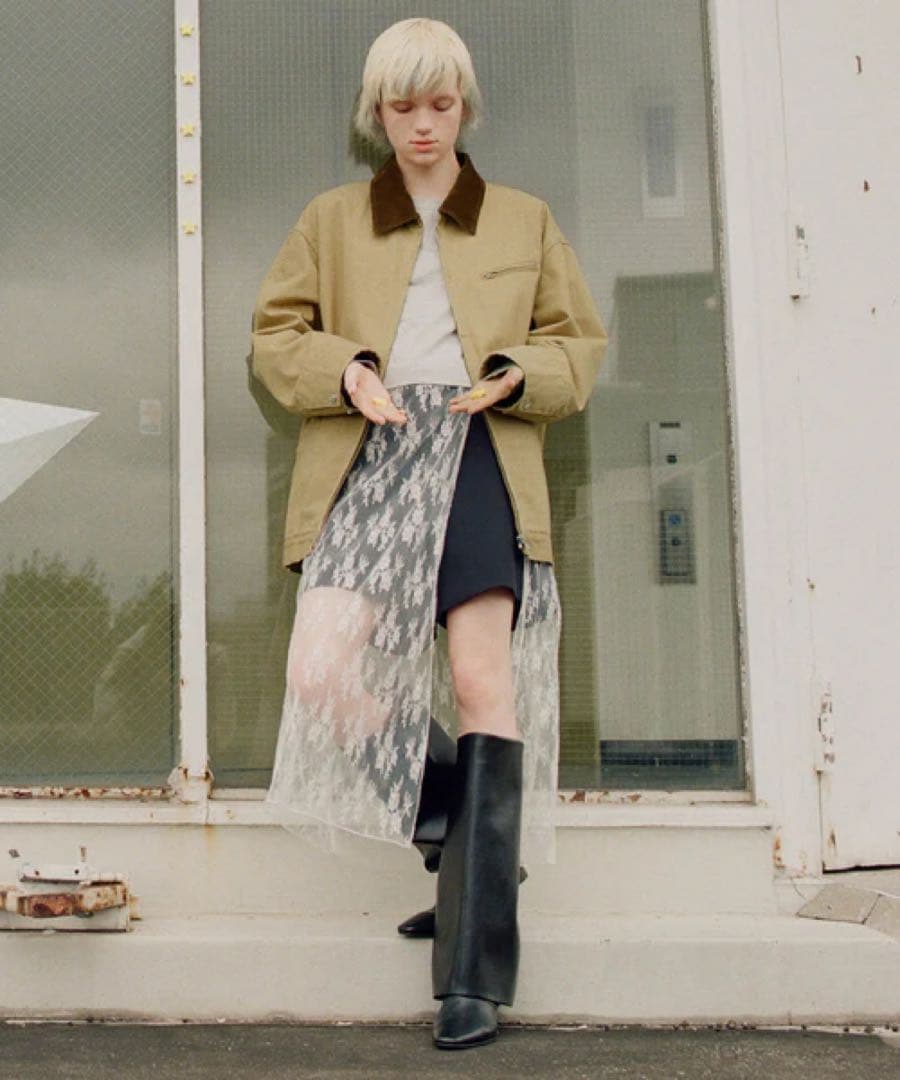 【新品未使用】アダムエロペ レースコンビロンT オフホワイト