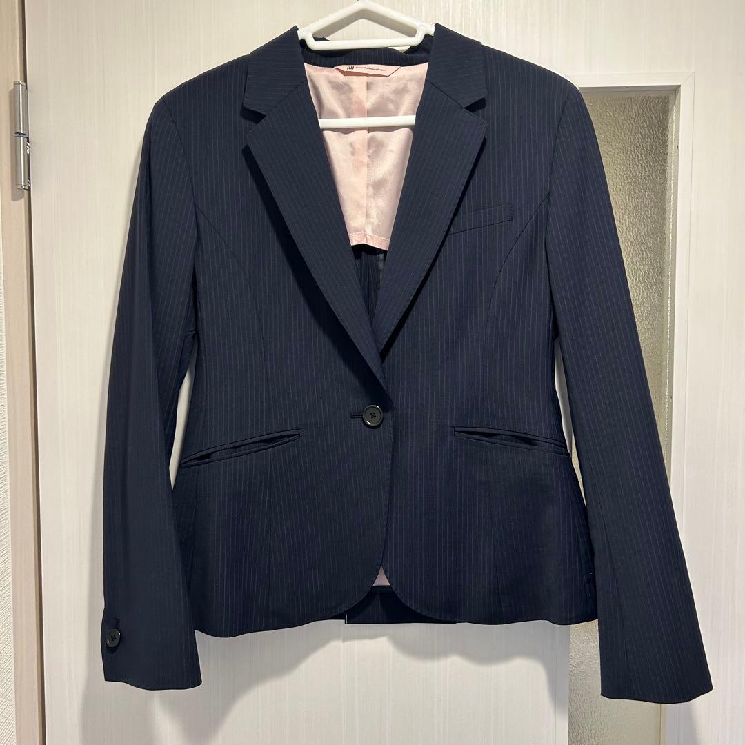 レディース スーツ ジャケット スカート 上下セット ネイビー