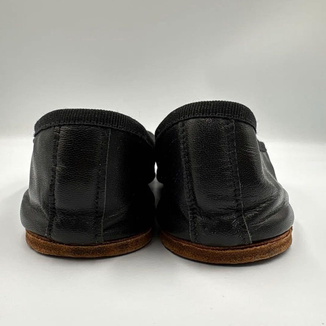 美品✨ポルセリ　ブラック　レザー　バレエシューズ　フラットシューズ　人気　定番