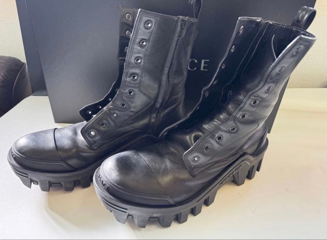 ☆*様 VERSACE ブラック レザー ブーツ　バレンシアガ　bulldoze