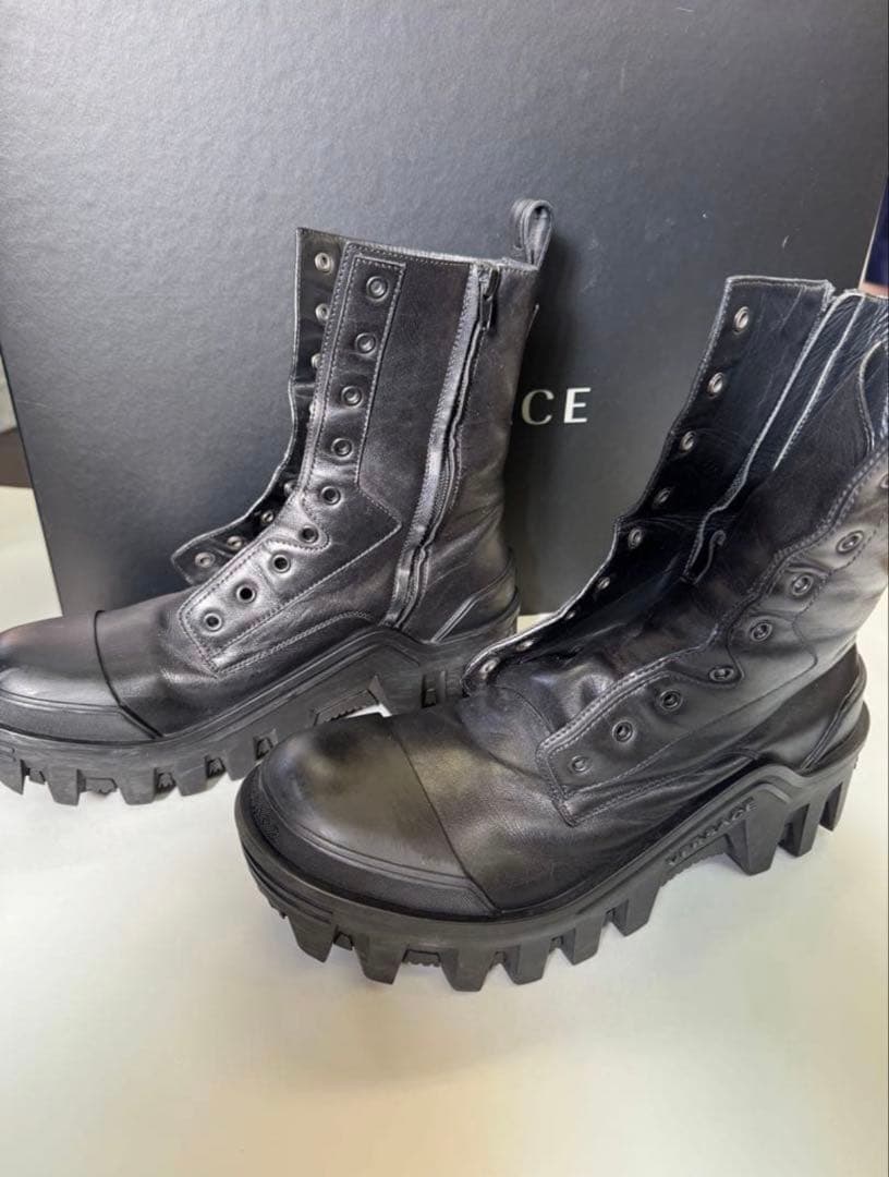 ☆*様 VERSACE ブラック レザー ブーツ　バレンシアガ　bulldoze