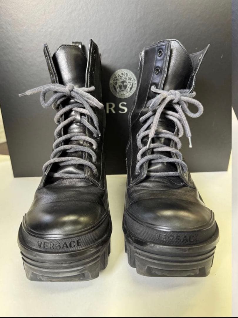 ☆*様 VERSACE ブラック レザー ブーツ　バレンシアガ　bulldoze
