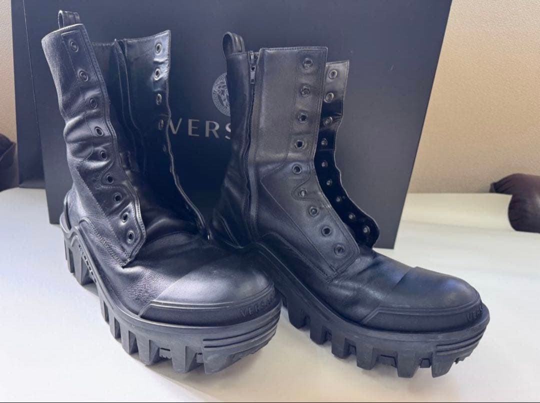 ☆*様 VERSACE ブラック レザー ブーツ　バレンシアガ　bulldoze