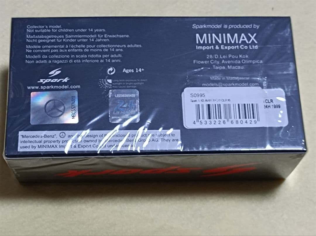 Spark 1/43 メルセデス CLR Le Mans 24H 1999