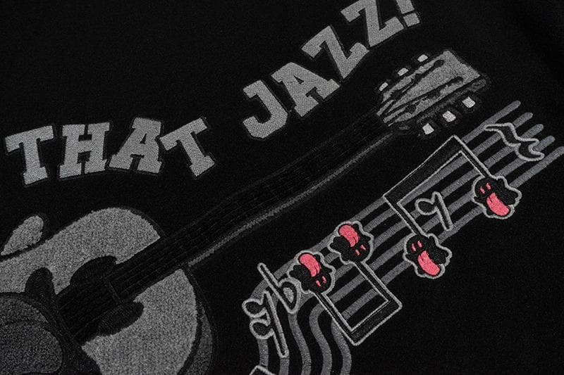 【Ｂ品ドットボタン不良】GRAF&WU音符サガラ刺繍ドンキー衿中綿スタジャン