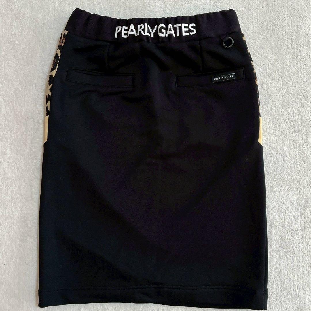 極美　パーリーゲイツ 　セットアップ　モックネック　スカート　ひょう　レオパード