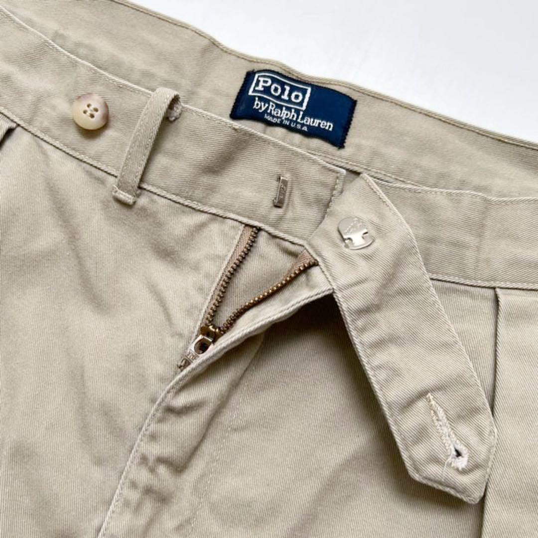 【USA製】80-90s Polo ラルフローレン チノ グルカショーツ W38