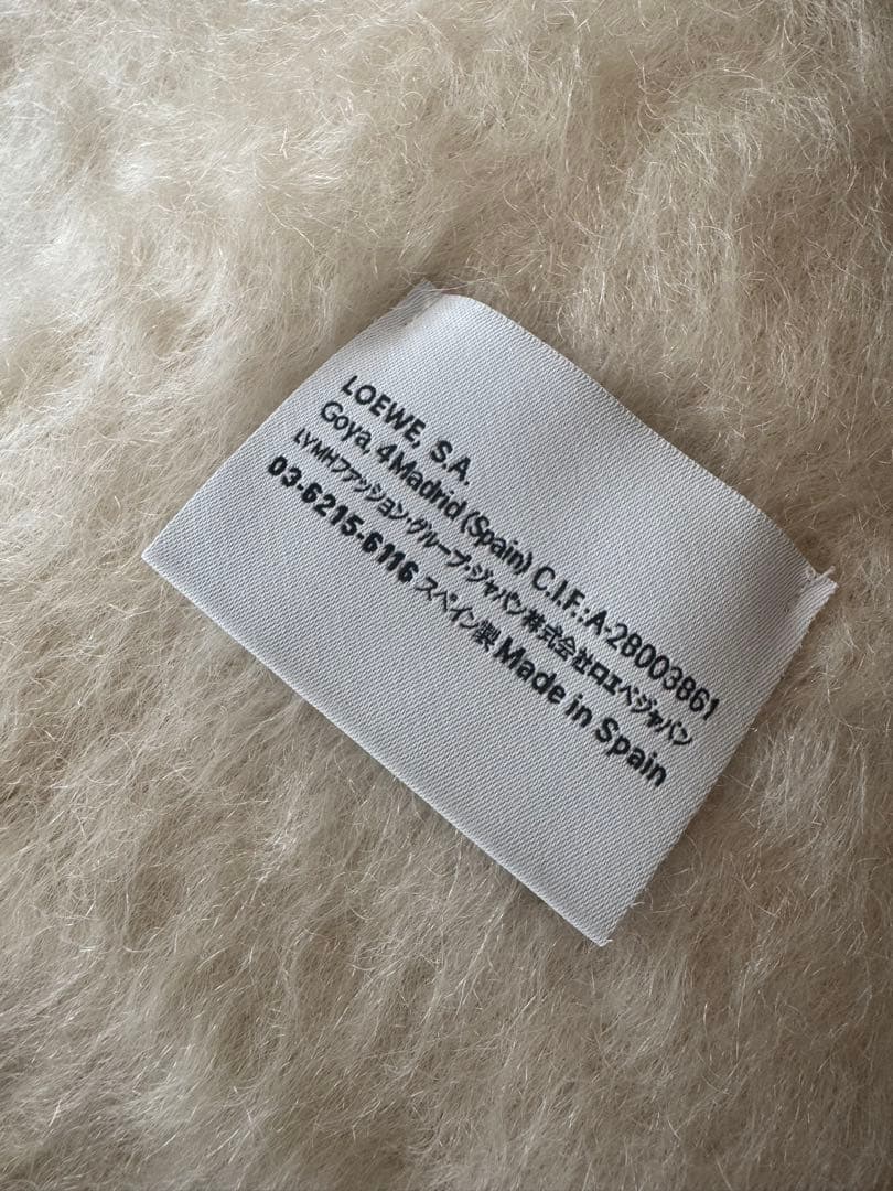 smiley☺︎ LOEWE クリーム色 モヘア混合マフラー