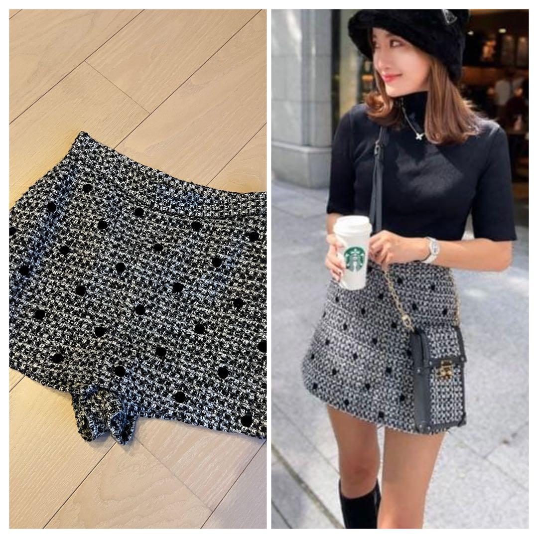 sheller ドットツイードレディキュロット