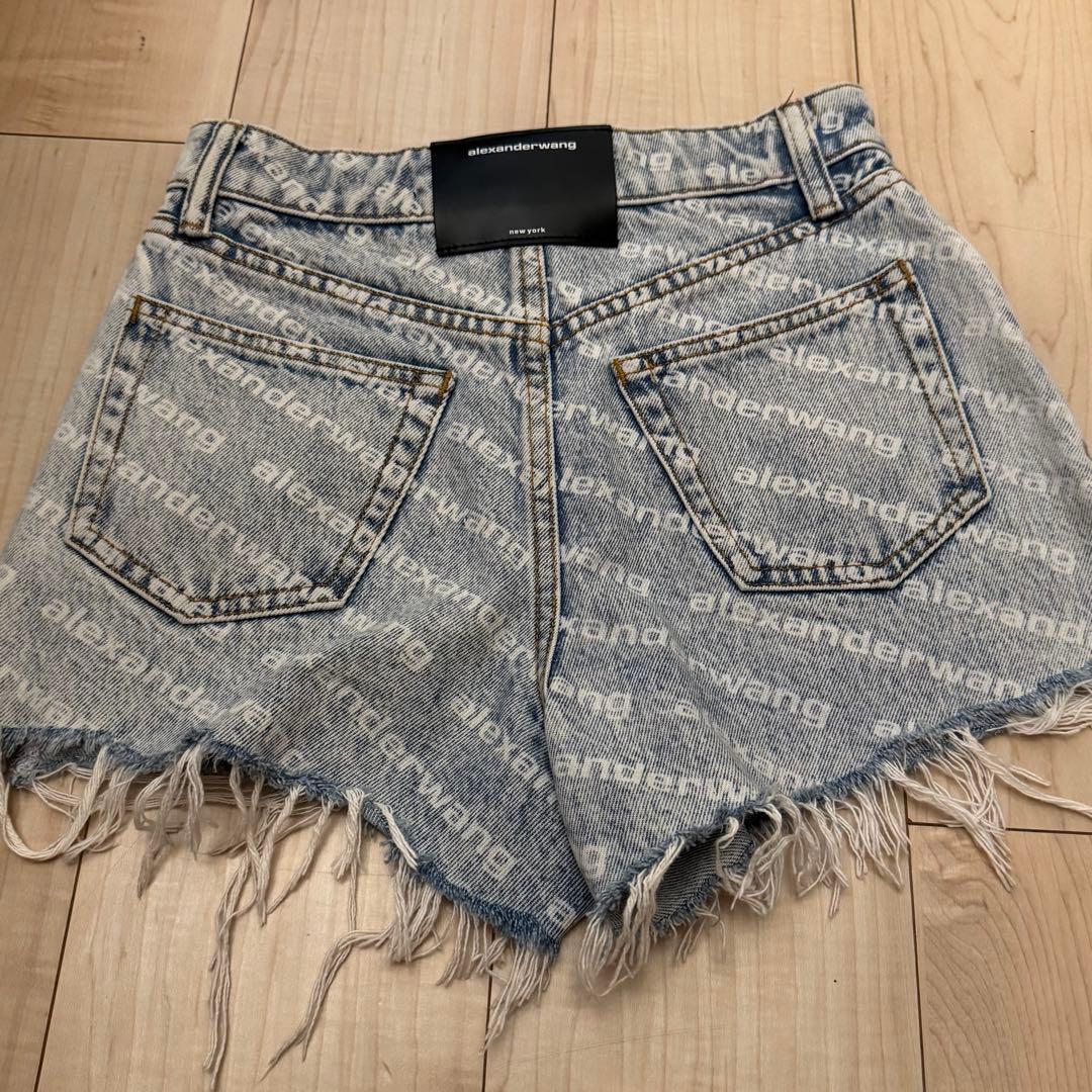 alexanderwang ロゴプリントデニムショートパンツ