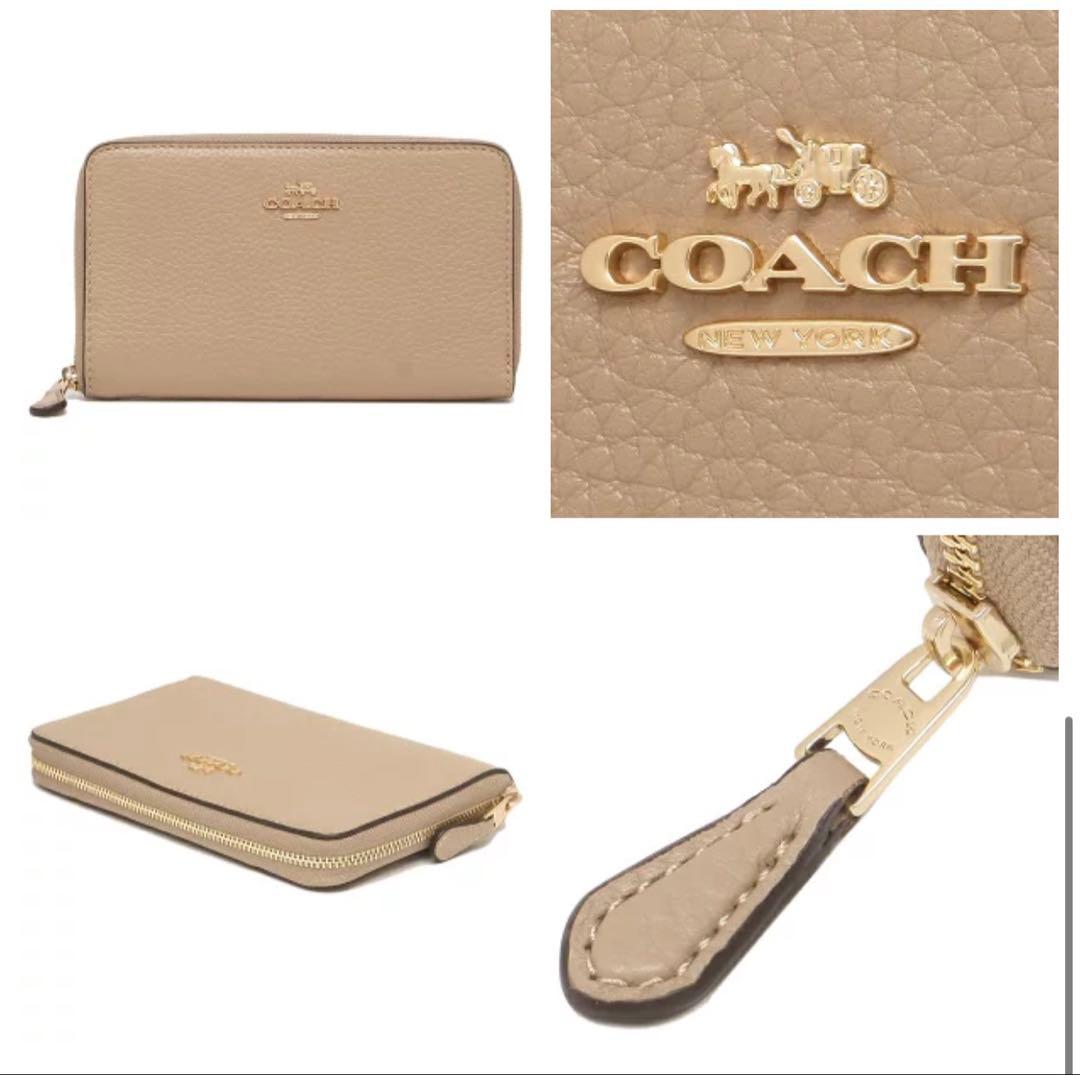 【 新品未使用 】COACH ベージュ 二つ折り財布