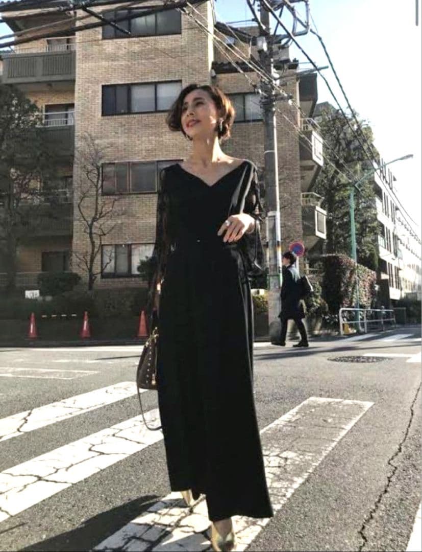 Ameri【試着のみ】LACE SLEEVE REFINED DRESS