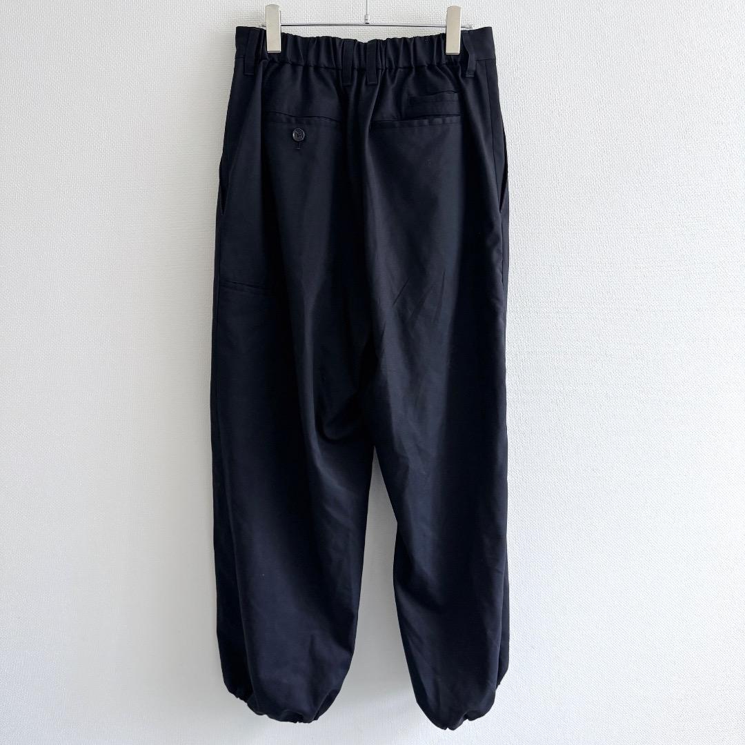 CLESSTE 25AW ウールギャバジン ワイドストレートパンツ ネイビー 2