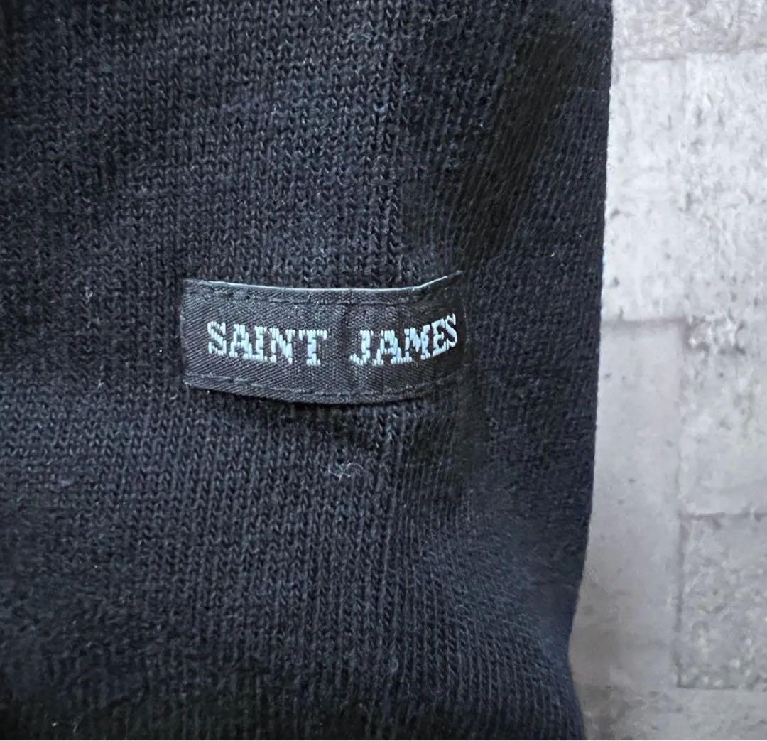 セントジェームス フランス製 黒無地 ウェッソン バスクシャツ T6