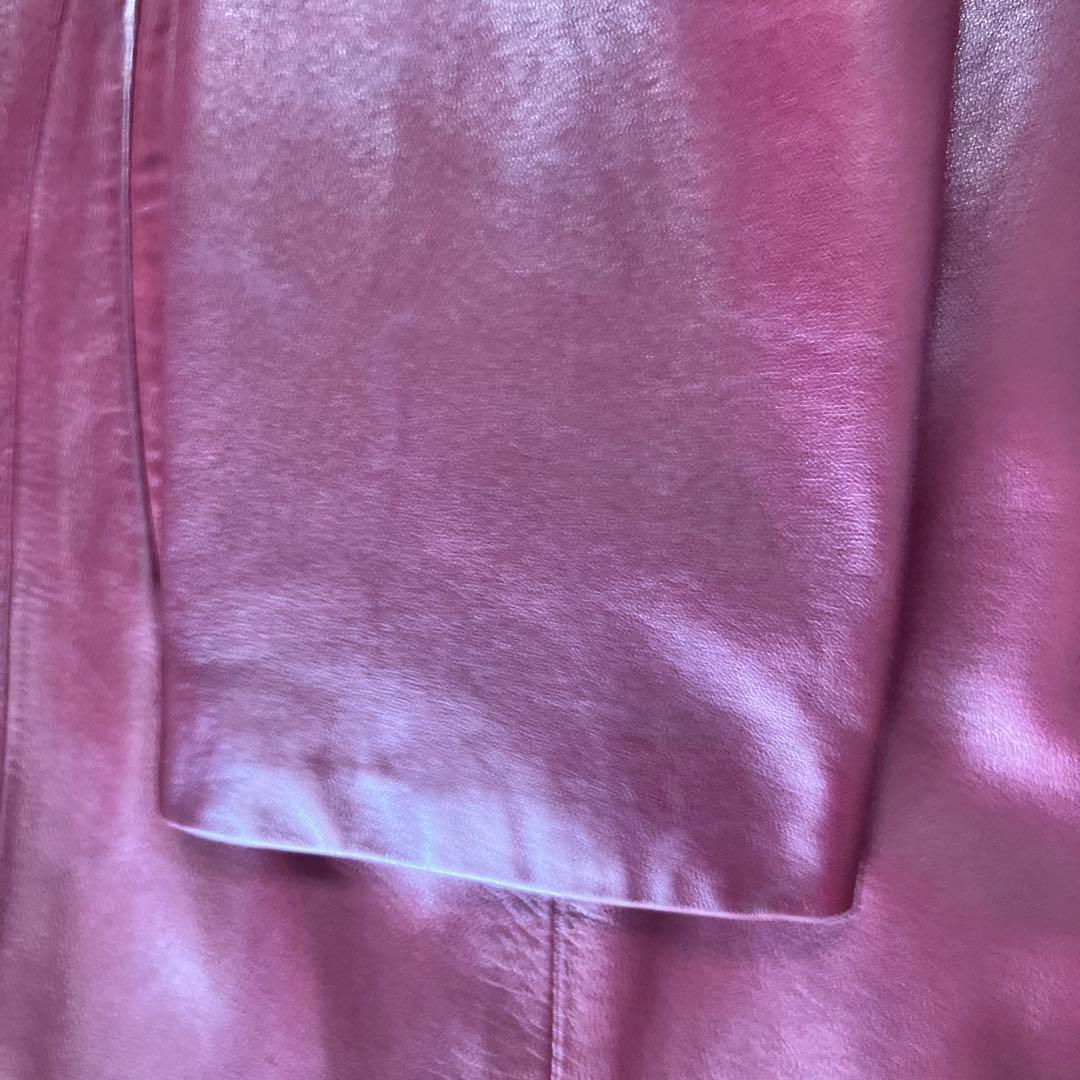 バーガンディ 羊皮コートフォックスファー付き　インナーはラビット取り外し可能